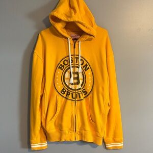 Mitchell & Ness Yellow Boston Bruins Zip-Up Hoodie